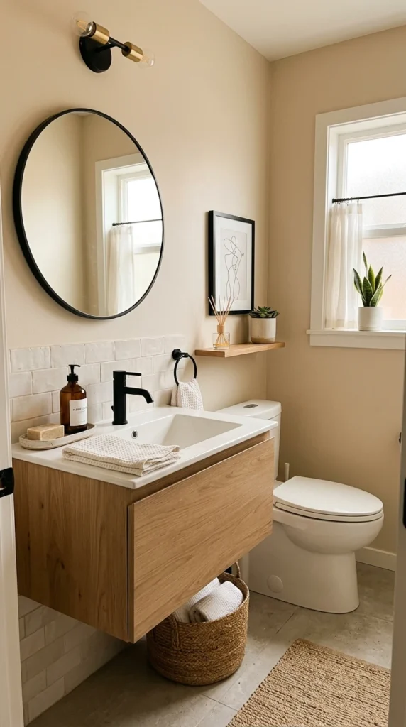 30 Minimalist Bathroom Ideas for a Calm, Clean, and Luxurious Space 12 minimalist guest bathroom styl 013b