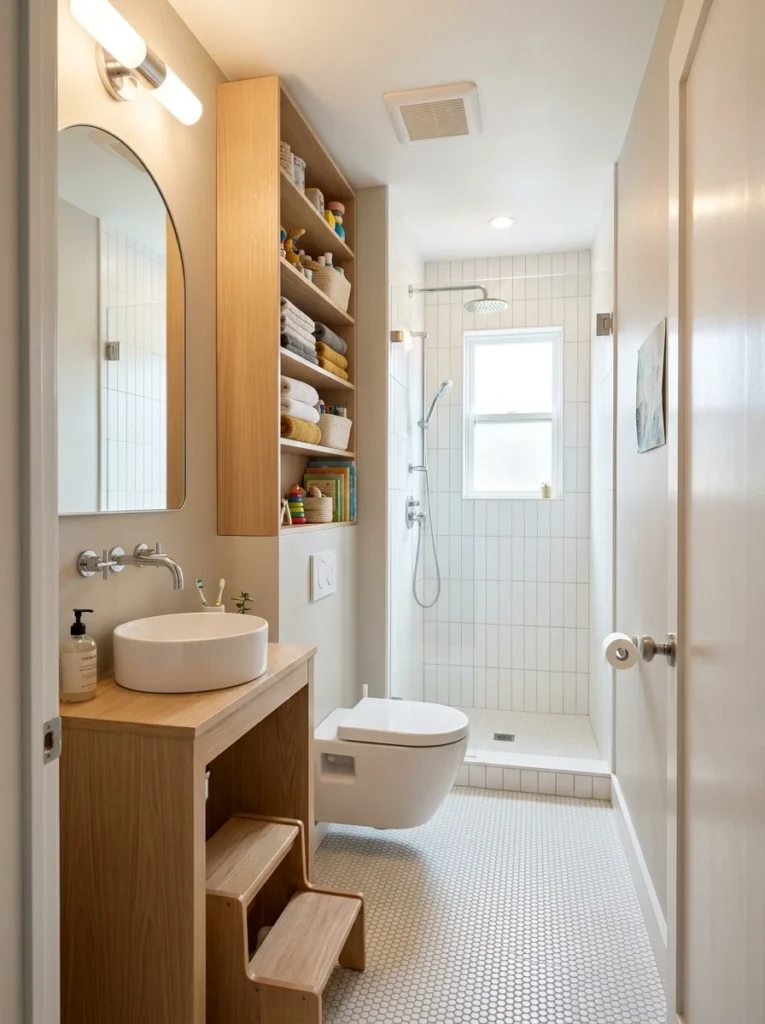 narrow bathroom layout solutio 010b