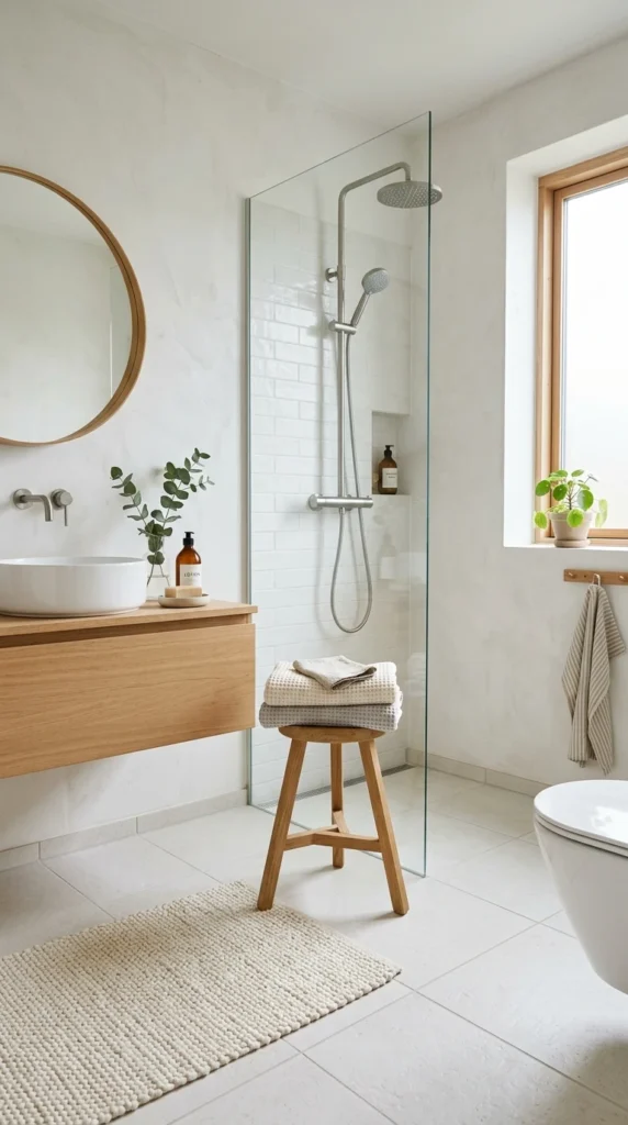 30 Minimalist Bathroom Ideas for a Calm, Clean, and Luxurious Space 6 scandinavian white bathroom wi 006b