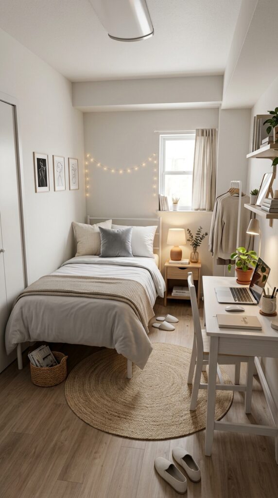 30 Dorm Bedding Ideas Every College Girl Is Saving Right Now (Cozy & Aesthetic) 15 14. Clean Girl Dorm Bed