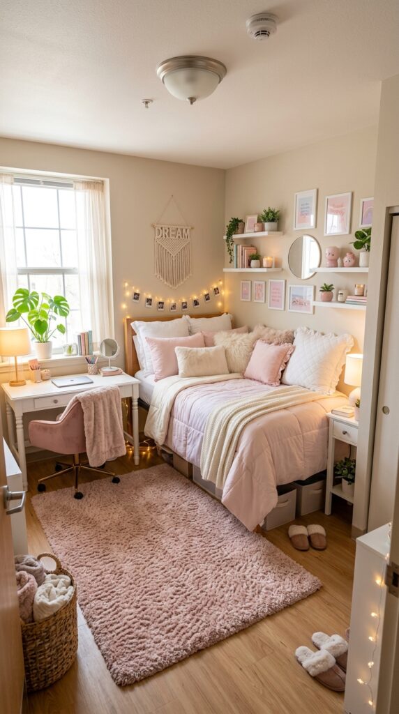 30 Dorm Bedding Ideas Every College Girl Is Saving Right Now (Cozy & Aesthetic) 19 18. Soft Girl Dream Bedding