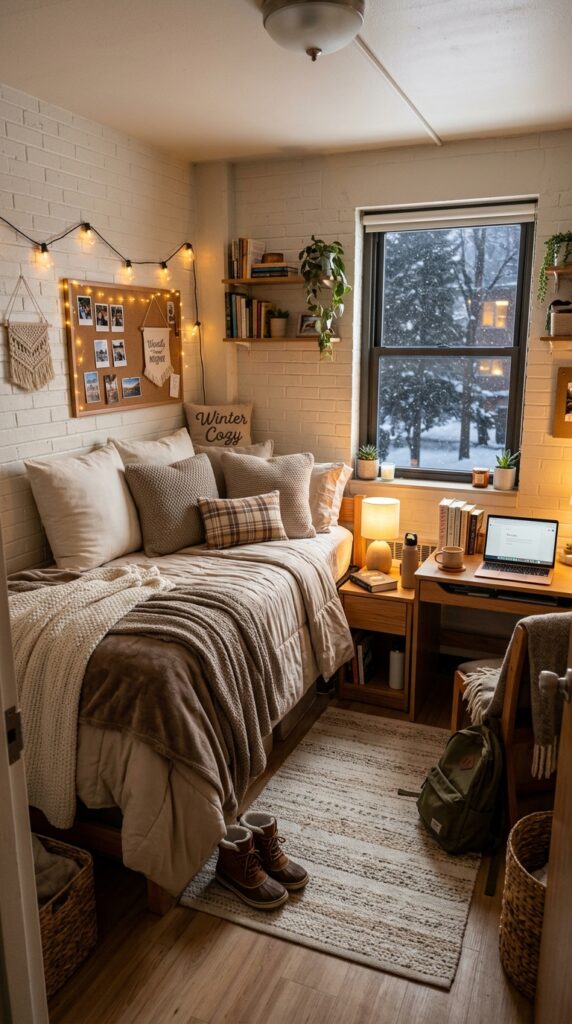 30 Dorm Bedding Ideas Every College Girl Is Saving Right Now (Cozy & Aesthetic) 21 20. Cozy Winter Dorm Bedding