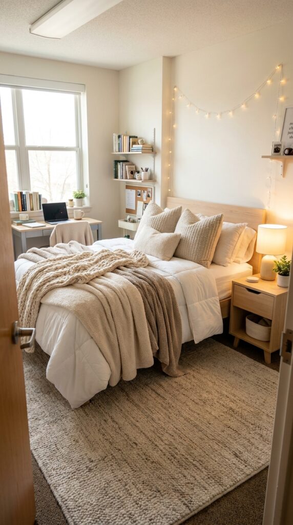 30 Dorm Bedding Ideas Every College Girl Is Saving Right Now (Cozy & Aesthetic) 8 8. Cozy Blanket Focused Bedding
