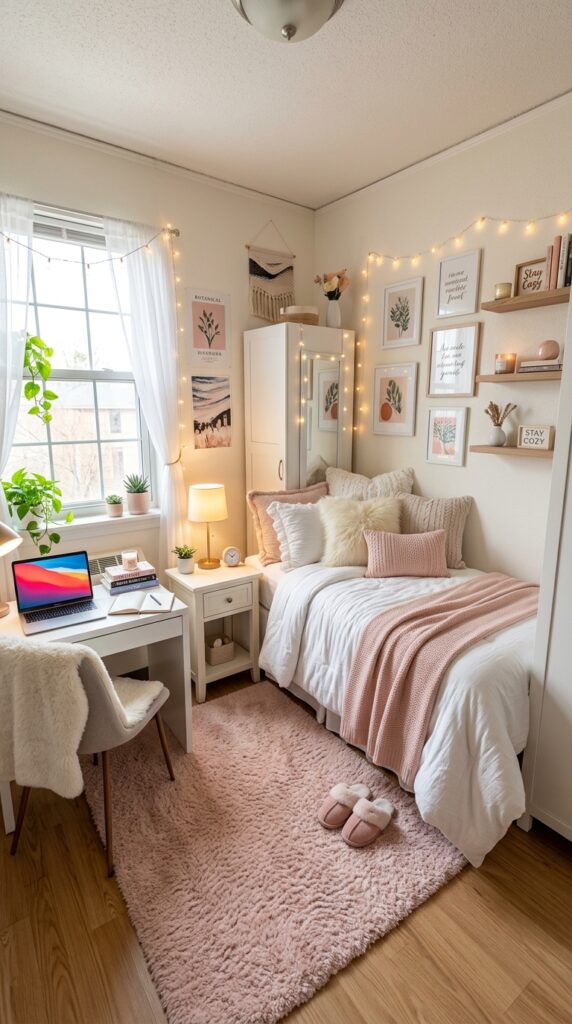 30 Dorm Bedding Ideas Every College Girl Is Saving Right Now (Cozy & Aesthetic) 9 9. Pink White Girly Bedding